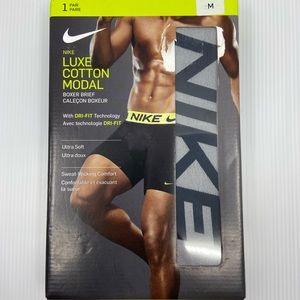 NIKE Luxe Cotton Modal Boxer Brief Size Medium Navy Blue